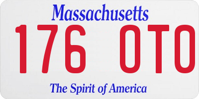 MA license plate 176OT0
