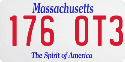MA license plate 176OT3