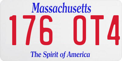 MA license plate 176OT4