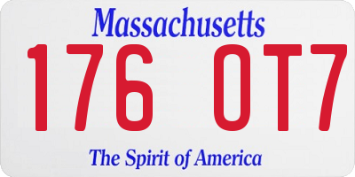 MA license plate 176OT7