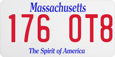 MA license plate 176OT8