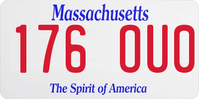 MA license plate 176OU0