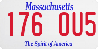 MA license plate 176OU5