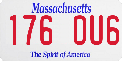 MA license plate 176OU6