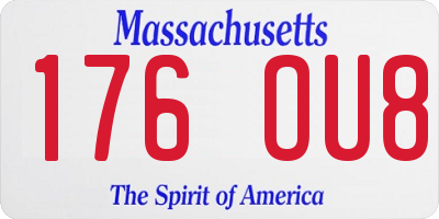 MA license plate 176OU8