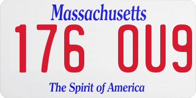 MA license plate 176OU9