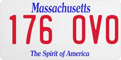 MA license plate 176OV0