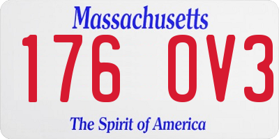 MA license plate 176OV3