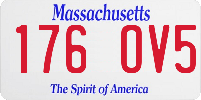MA license plate 176OV5