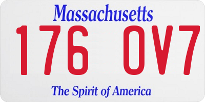 MA license plate 176OV7