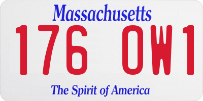 MA license plate 176OW1