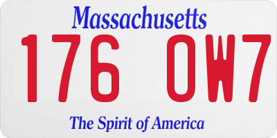 MA license plate 176OW7