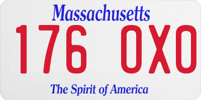 MA license plate 176OX0