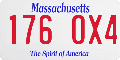 MA license plate 176OX4