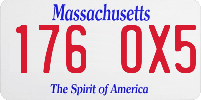MA license plate 176OX5