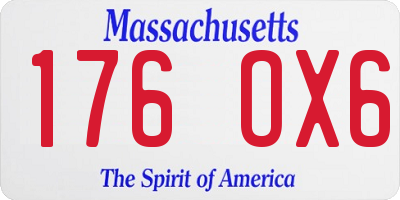 MA license plate 176OX6