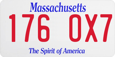 MA license plate 176OX7