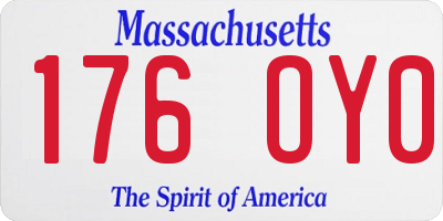 MA license plate 176OY0