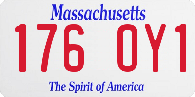 MA license plate 176OY1