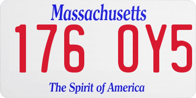 MA license plate 176OY5