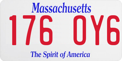 MA license plate 176OY6