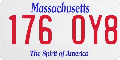 MA license plate 176OY8