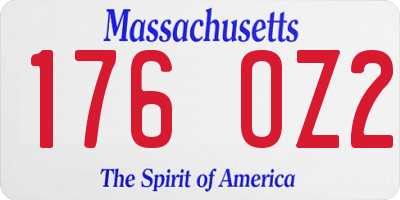 MA license plate 176OZ2