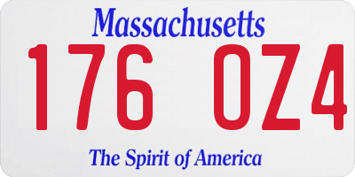 MA license plate 176OZ4