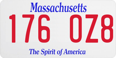 MA license plate 176OZ8