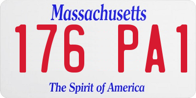 MA license plate 176PA1