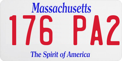 MA license plate 176PA2