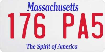 MA license plate 176PA5