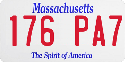 MA license plate 176PA7
