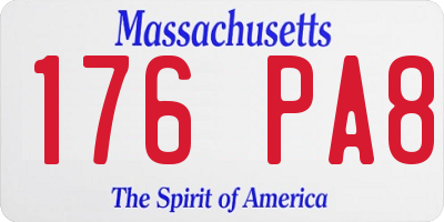 MA license plate 176PA8