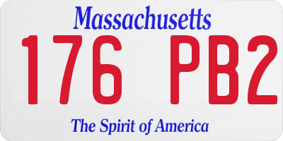 MA license plate 176PB2