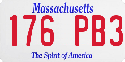MA license plate 176PB3