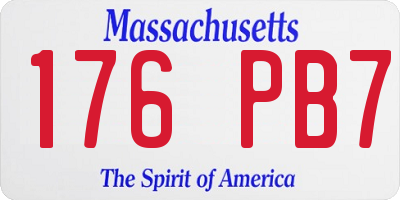 MA license plate 176PB7