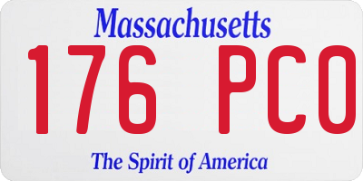 MA license plate 176PC0