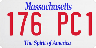 MA license plate 176PC1