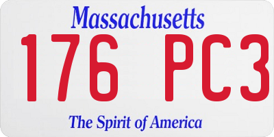 MA license plate 176PC3