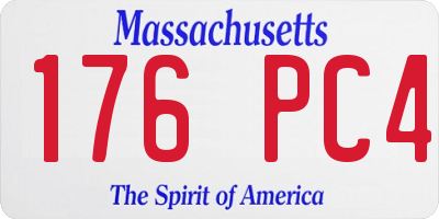 MA license plate 176PC4