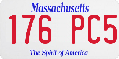 MA license plate 176PC5