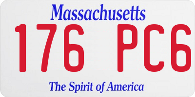MA license plate 176PC6