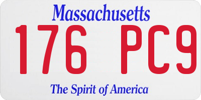 MA license plate 176PC9