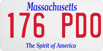 MA license plate 176PD0