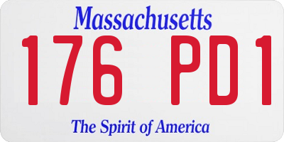 MA license plate 176PD1