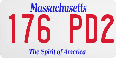 MA license plate 176PD2