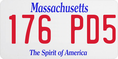 MA license plate 176PD5
