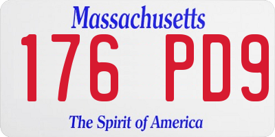 MA license plate 176PD9