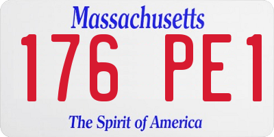 MA license plate 176PE1